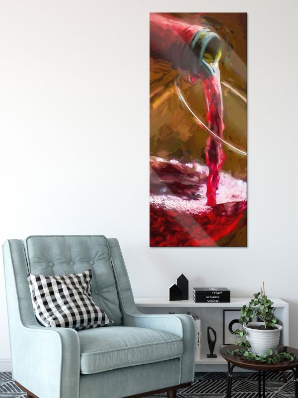 Rotwein einschenken, Glasbild Panorama Angebot – Bild 2