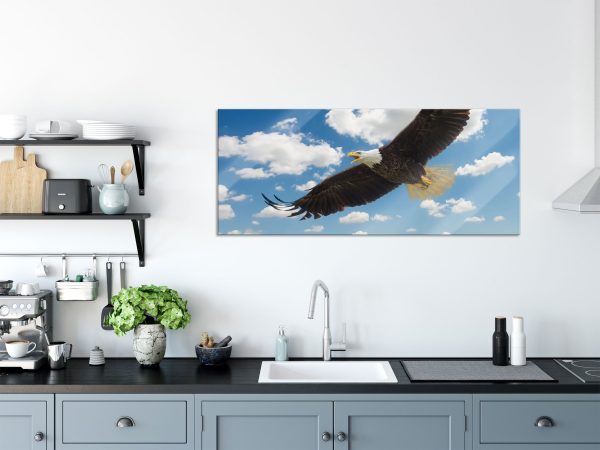 Adler fliegt über Berge, Glasbild Panorama Angebot – Bild 3