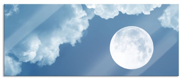 Vollmond, Glasbild Panorama Rabatt