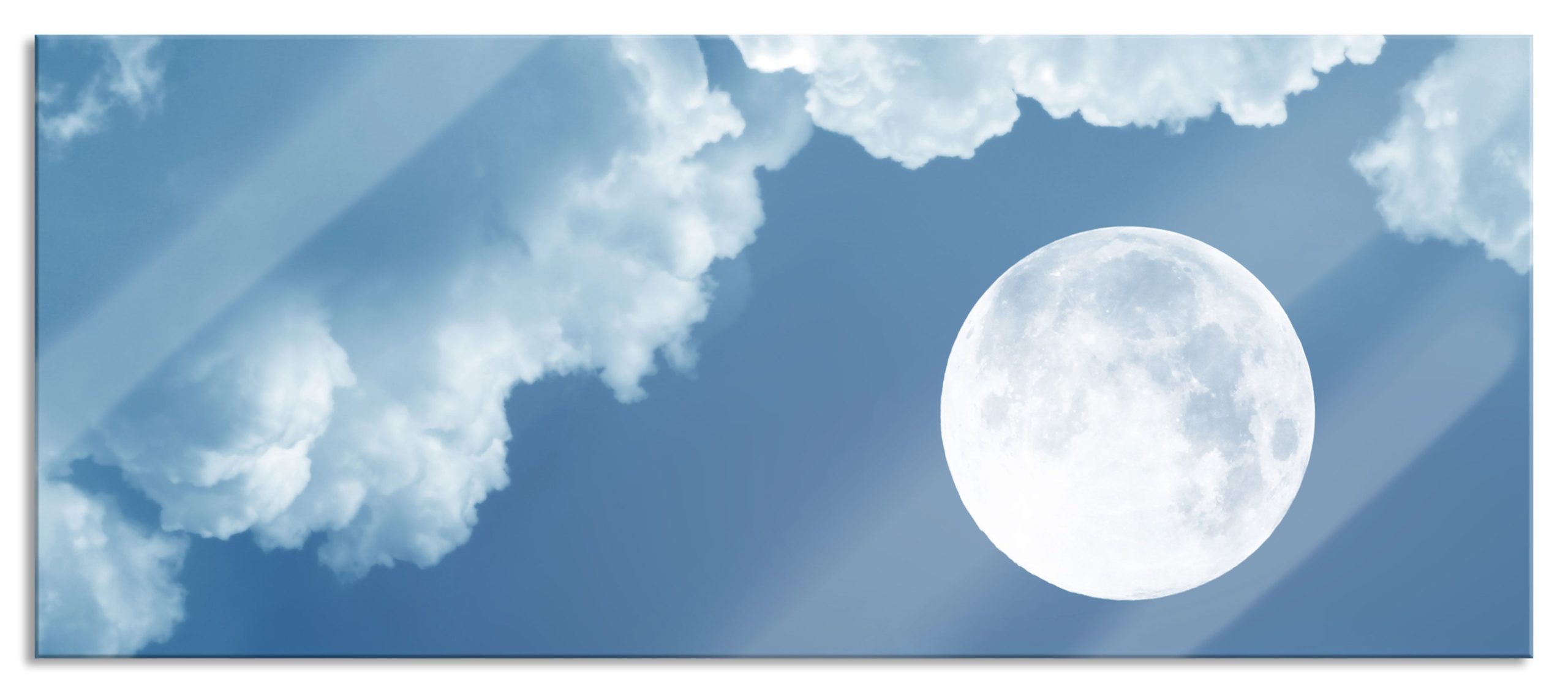 Vollmond, Glasbild Panorama Rabatt