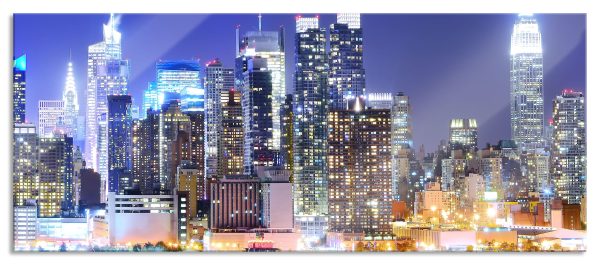 New York Skyline Brücke, Glasbild Panorama Schn?ppchen