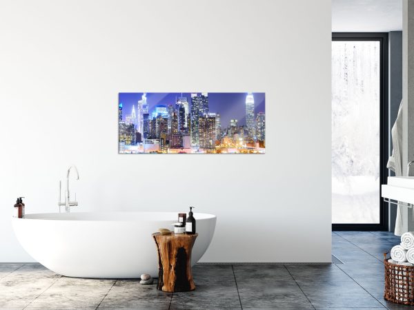 New York Skyline Brücke, Glasbild Panorama Schn?ppchen – Bild 4