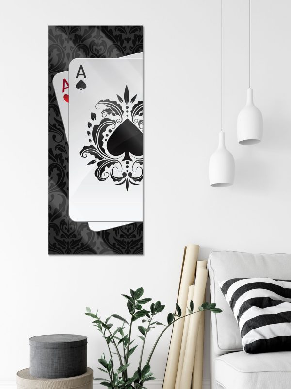 Ass Pik Spielkarte, Glasbild Panorama Rabatt – Bild 3