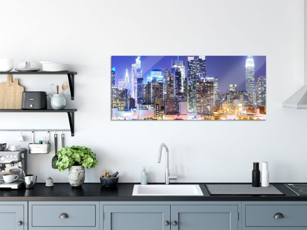New York Skyline Brücke, Glasbild Panorama Schn?ppchen – Bild 3